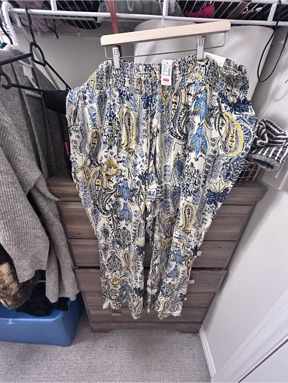 Maurices Blue & Yellow Paisley Drawstring Lounge Pants
